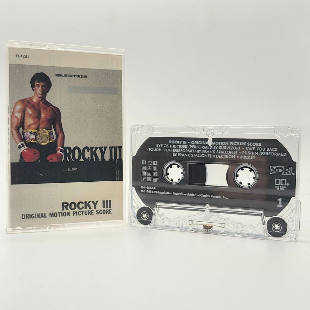 Rocky III Original Motion Picture Score Bill Conti Cassette 1988 EMI E4-46561 a
